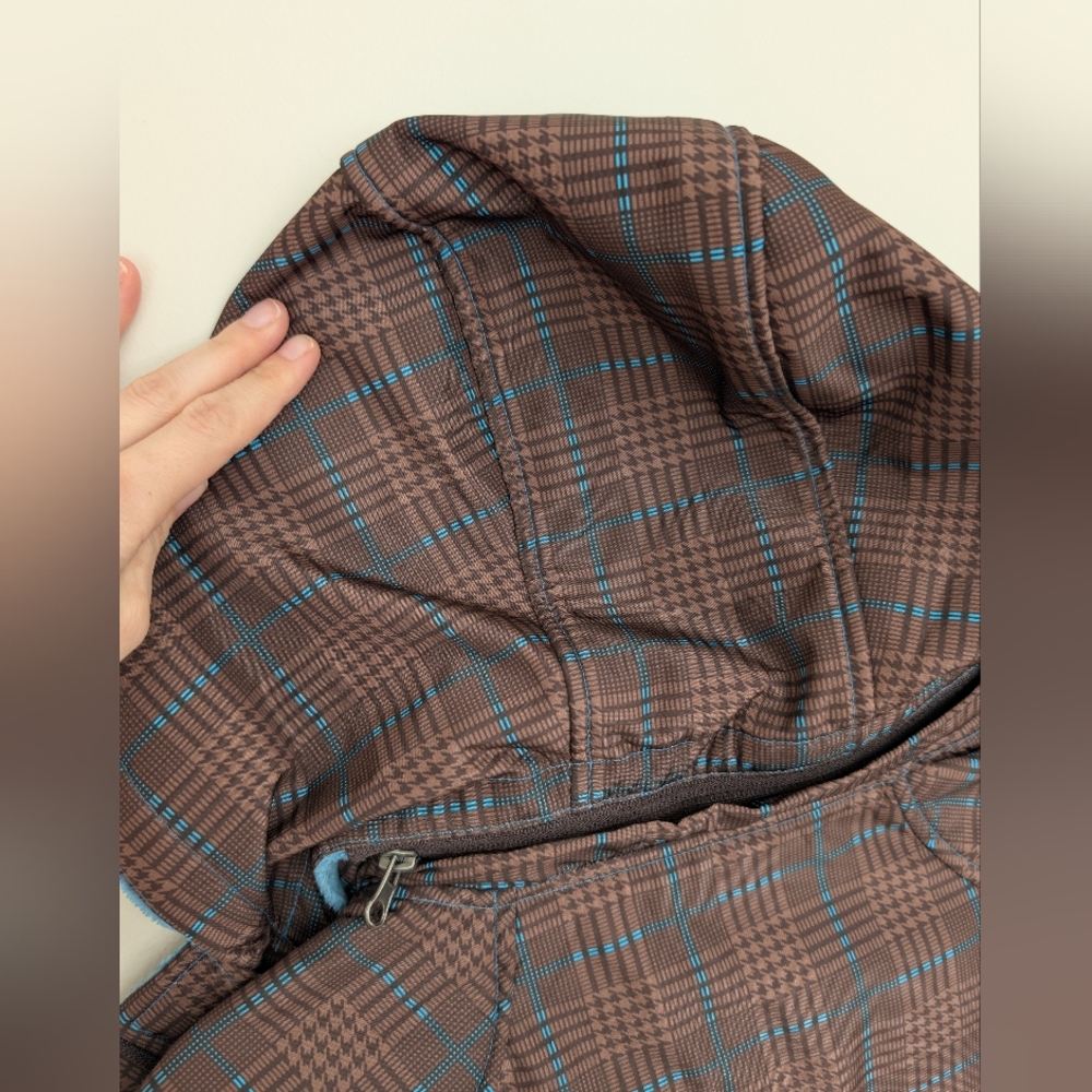 Free Country Brown Plaid Jacket with Aqua Fleece Lining Medium - Picture 4 of 14